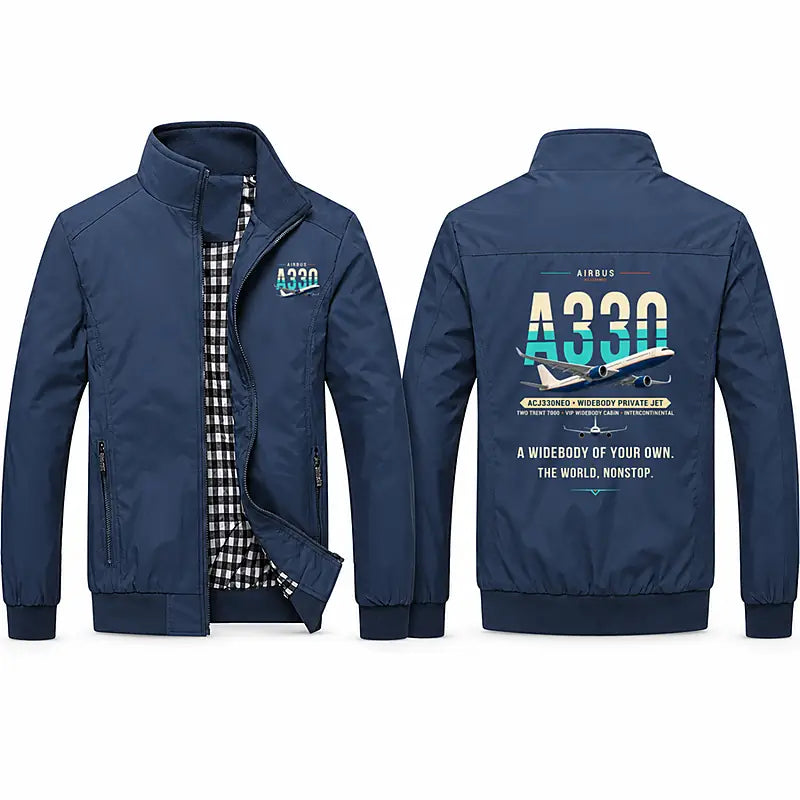 Airbus ACJ330neo Stylish Jackets - Stand Collar - Original - Navy Blue