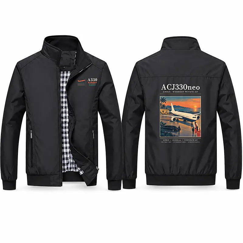 Airbus ACJ330neo Stylish Jackets - Stand Collar - Poster - Black
