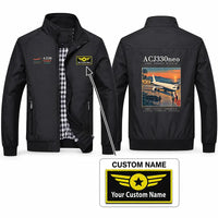 Thumbnail for Airbus ACJ330neo Stylish Jackets - Stand Collar - Poster + Name - Black