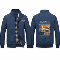 Thumbnail for Airbus ACJ330neo Stylish Jackets - Stand Collar - Poster - Navy Blue