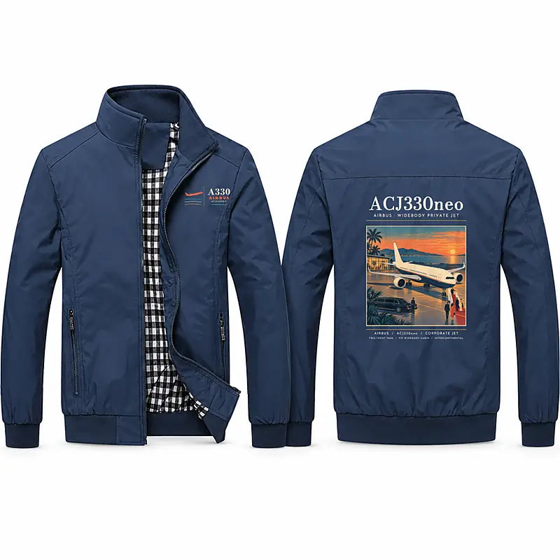 Airbus ACJ330neo Stylish Jackets - Stand Collar - Poster - Navy Blue