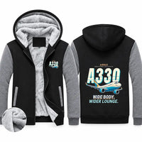 Thumbnail for Airbus ACJ330neo Zipped Sweatshirts - Cartoon - Black & Gray