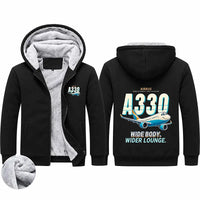 Thumbnail for Airbus ACJ330neo Zipped Sweatshirts - Cartoon - Black