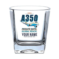 Thumbnail for Airbus ACJ350 - Cartoon + Name - Whiskey Glass