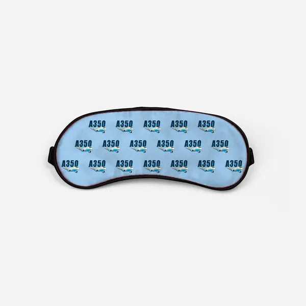 Airbus ACJ350 - Cartoon Pattern - Sleep Mask - Light Blue