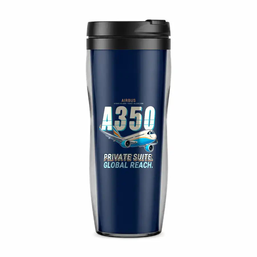 Airbus ACJ350 - Cartoon - Plastic (No Holder) - Dark Blue