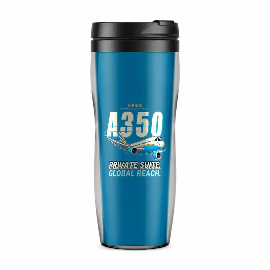 Airbus ACJ350 - Cartoon - Plastic (No Holder) - Light Blue