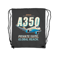 Thumbnail for Airbus ACJ350 - Drawstring Bag - Cartoon - Gray
