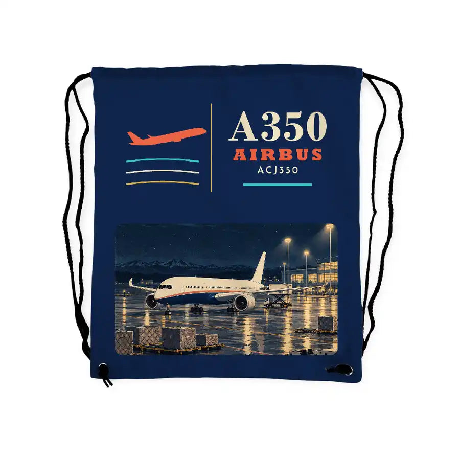 Airbus ACJ350 - Drawstring Bag - Classic - Dark Blue