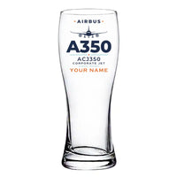 Thumbnail for Airbus ACJ350 - Heritage + Name - Pilsner Beer Glass