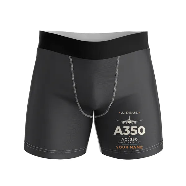 Airbus ACJ350 - Men Boxers - Heritage + Name - Black
