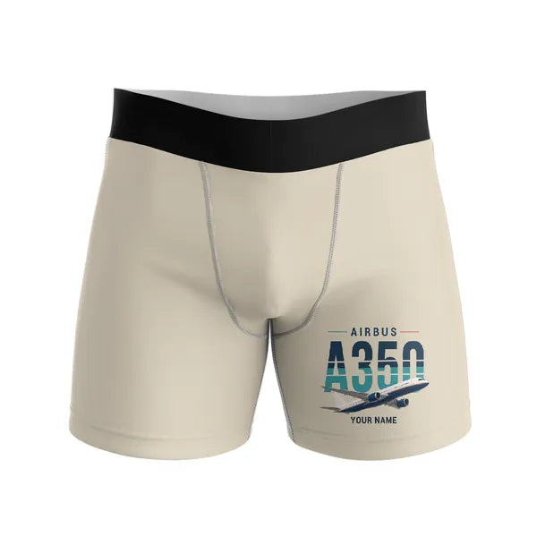 Airbus ACJ350 - Men Boxers - Original + Name - Beige