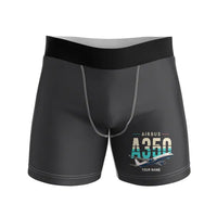 Thumbnail for Airbus ACJ350 - Men Boxers - Original + Name - Black
