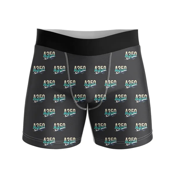 Airbus ACJ350 - Men Boxers - Original Pattern - Black