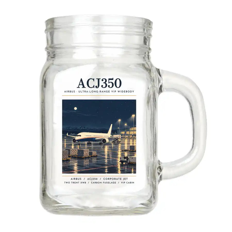 Airbus ACJ350 - Poster - Cocktail Glass (Mason Jar)