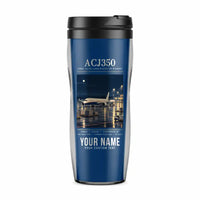 Thumbnail for Airbus ACJ350 - Poster + Name - Plastic (No Holder) - Blue
