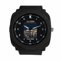 Thumbnail for Airbus ACJ350 - Poster + Name - Rubber Strap - Black