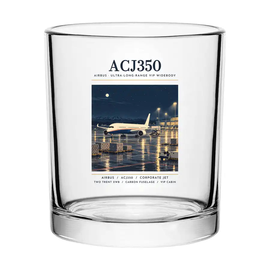Airbus ACJ350 - Poster - Special Whiskey Glass