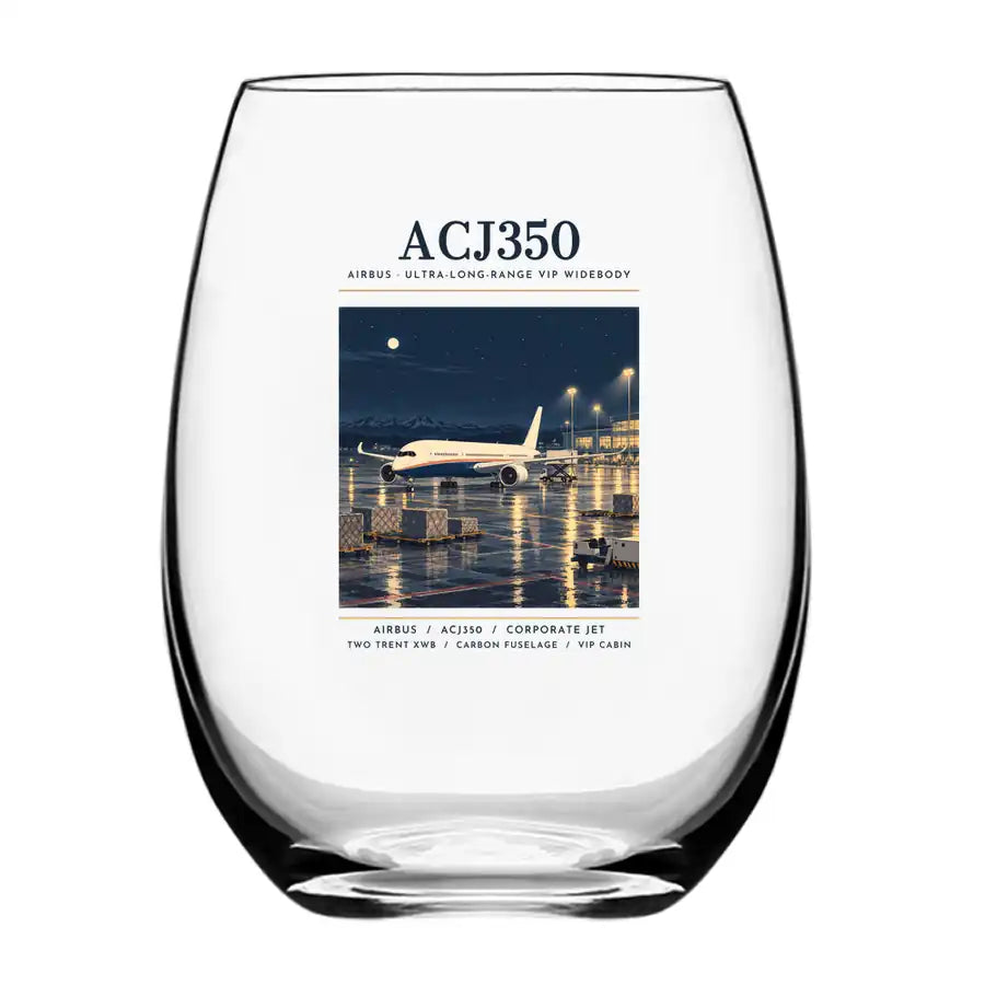 Airbus ACJ350 - Poster - Water & Drink Glass