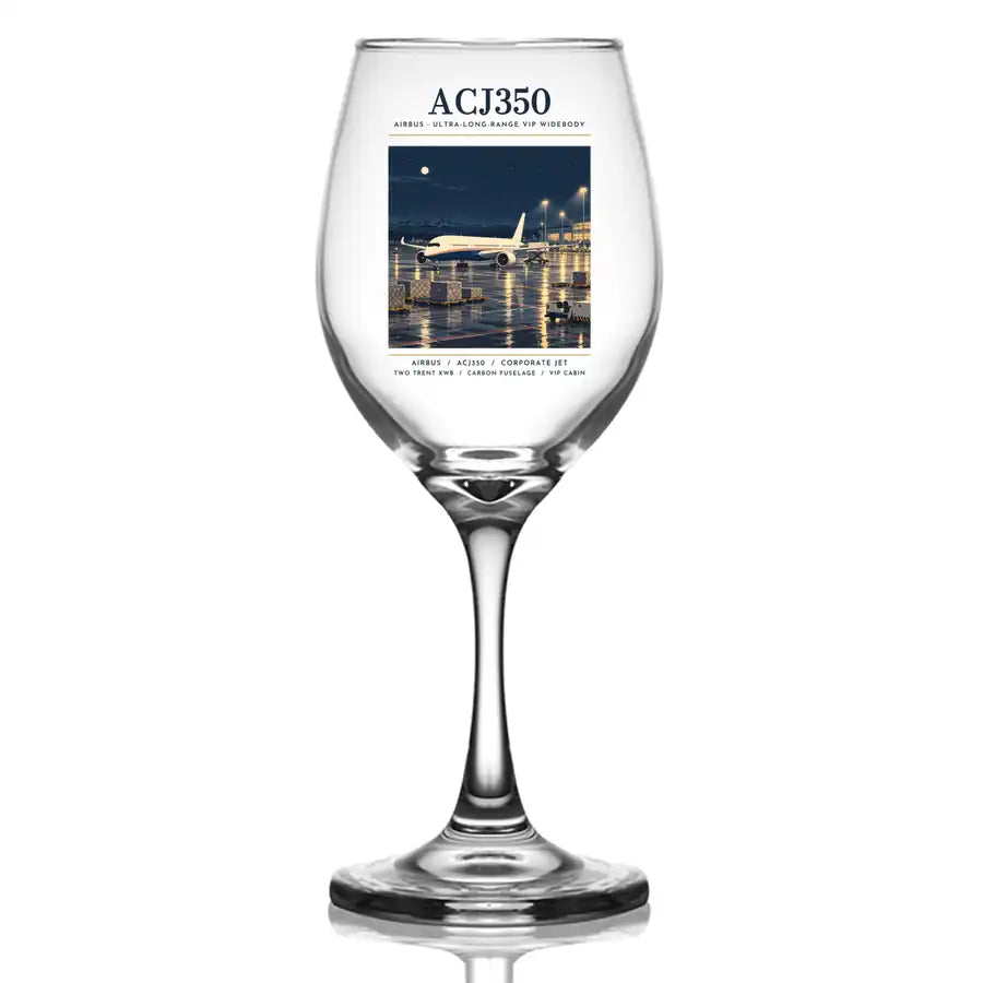 Airbus ACJ350 - Poster - Wine Glass