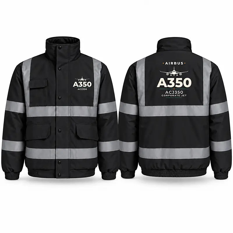 Airbus ACJ350 Reflective Winter Jackets - Heritage - Black