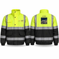 Thumbnail for Airbus ACJ350 Reflective Winter Jackets - Poster - Fluorescent Yellow & Navy