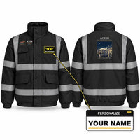 Thumbnail for Airbus ACJ350 Reflective Winter Jackets - Poster + Name - Black