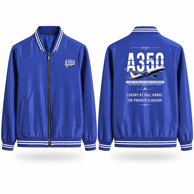 Airbus ACJ350 Stylish Jackets - Baseball Collar - Original - Royal Blue