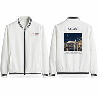 Thumbnail for Airbus ACJ350 Stylish Jackets - Baseball Collar - Poster - White