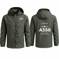 Thumbnail for Airbus ACJ350 Stylish Jackets - Hooded Windbreaker - Heritage - Olive Green