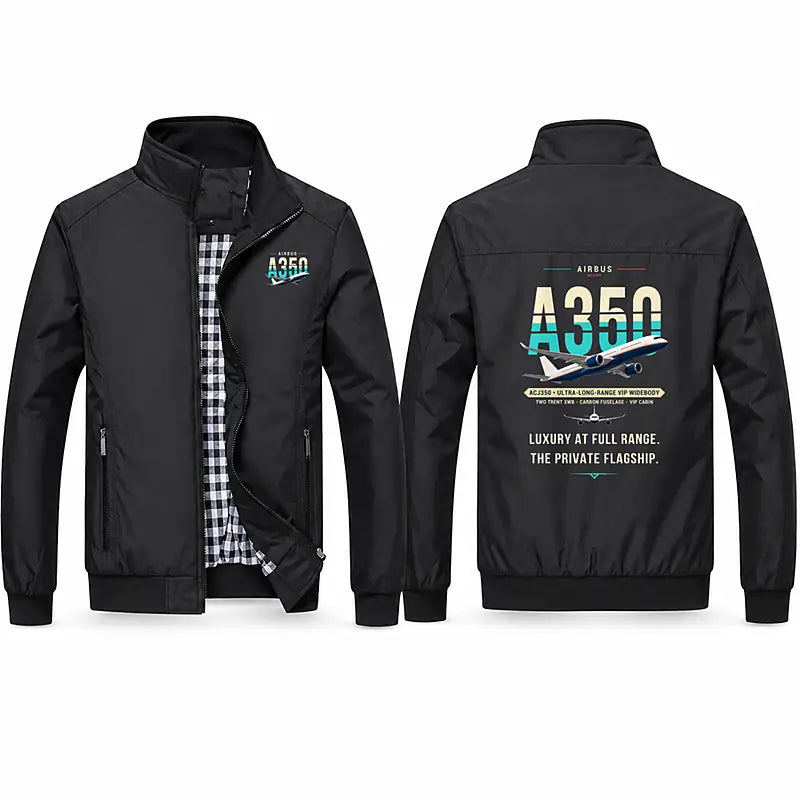 Airbus ACJ350 Stylish Jackets - Stand Collar - Original - Black