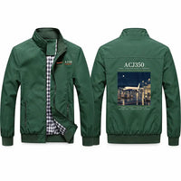Thumbnail for Airbus ACJ350 Stylish Jackets - Stand Collar - Poster - Green