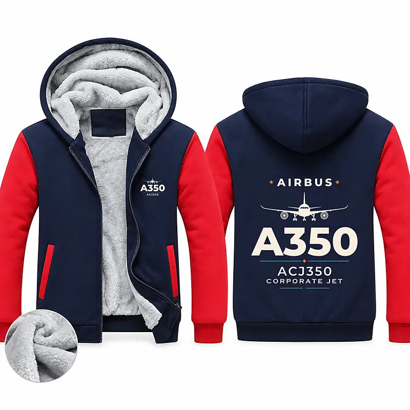 Airbus ACJ350 Zipped Sweatshirts - Heritage - Navy & Red