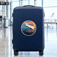 Thumbnail for Airbus BelugaXL - A330-743L - 3D + Name - Circle Sticker - Suitcase