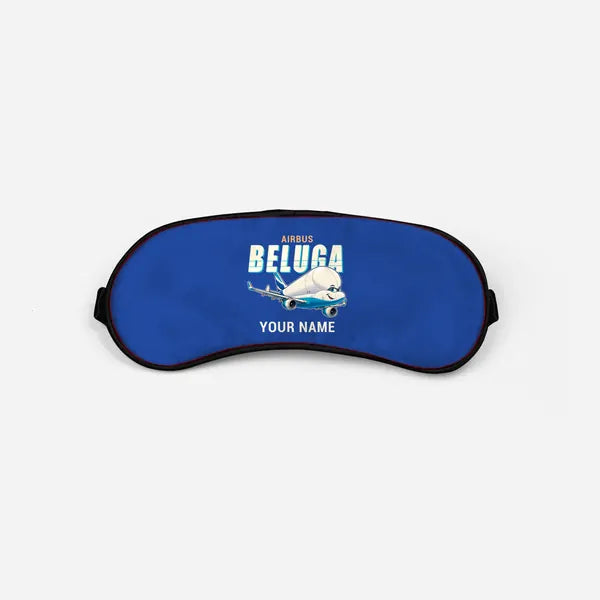 Airbus BelugaXL - A330-743L - Cartoon + Name - Sleep Mask - Blue