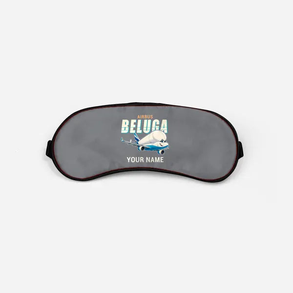 Airbus BelugaXL - A330-743L - Cartoon + Name - Sleep Mask - Gray