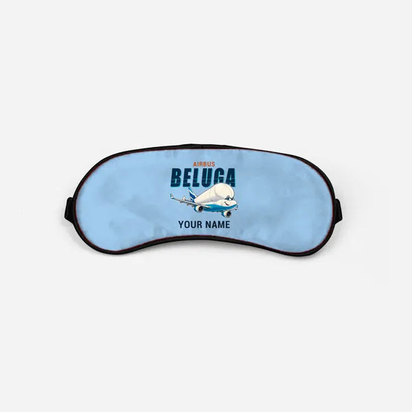 Airbus BelugaXL - A330-743L - Cartoon + Name - Sleep Mask - Light Blue
