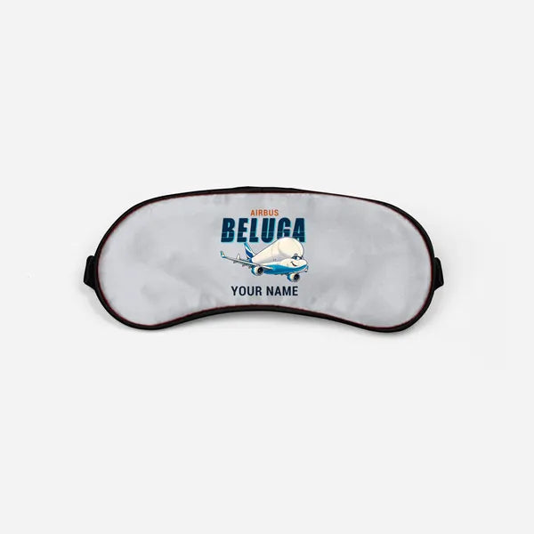 Airbus BelugaXL - A330-743L - Cartoon + Name - Sleep Mask - Light Gray