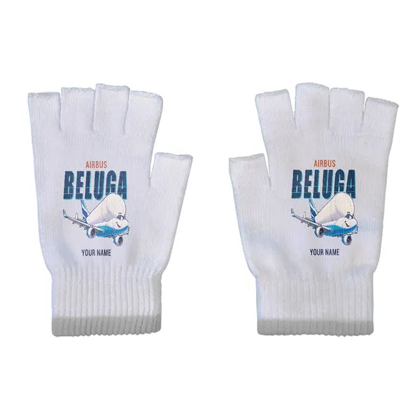 Airbus BelugaXL - A330-743L - Gloves - Cut - Cartoon + Name - Light Gray