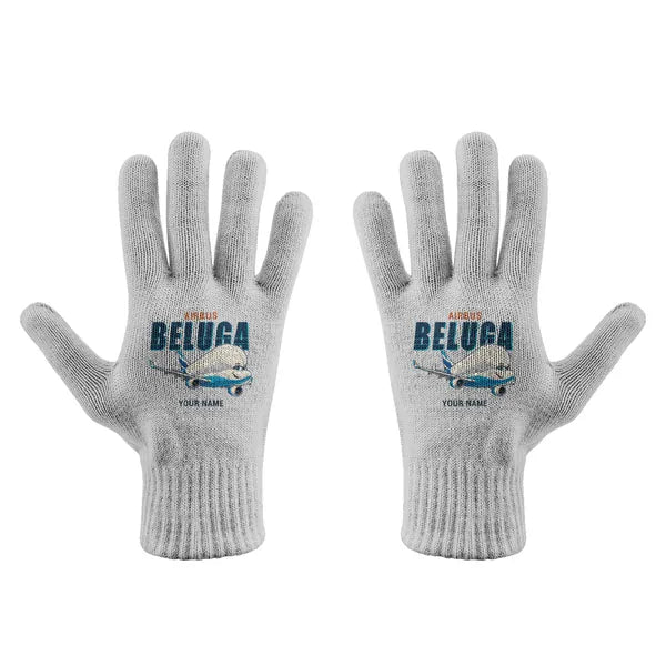 Airbus BelugaXL - A330-743L - Gloves - Full - Cartoon + Name - Light Gray