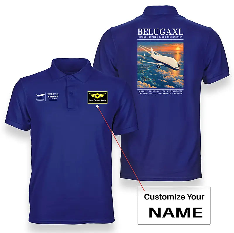 Airbus BelugaXL - A330-743L - Poster - Double-Side Polo - Blue + Name