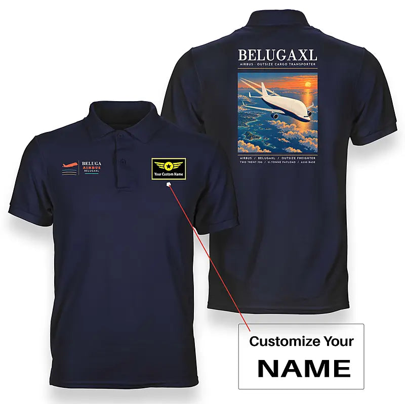 Airbus BelugaXL - A330-743L - Poster - Double-Side Polo - Navy Blue + Name