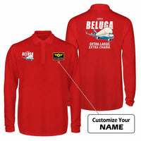 Thumbnail for Airbus BelugaXL - A330-743L Premium Polo T-Shirts - Cartoon + Name - Long Sleeve - Red
