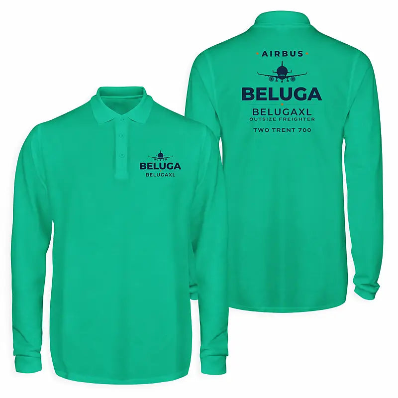 Airbus BelugaXL - A330-743L Premium Polo T-Shirts - Heritage - Long Sleeve - Green