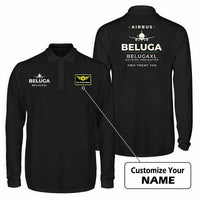 Thumbnail for Airbus BelugaXL - A330-743L Premium Polo T-Shirts - Heritage + Name - Long Sleeve - Black