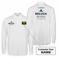 Thumbnail for Airbus BelugaXL - A330-743L Premium Polo T-Shirts - Heritage + Name - Long Sleeve - White