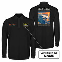 Thumbnail for Airbus BelugaXL - A330-743L Premium Polo T-Shirts - Poster + Name - Long Sleeve - Black