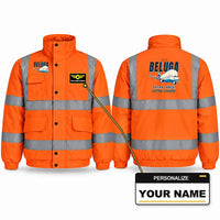 Thumbnail for Airbus BelugaXL - A330-743L Reflective Winter Jackets - Cartoon + Name - Orange