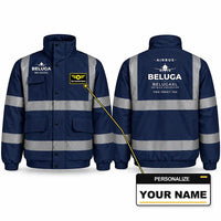 Thumbnail for Airbus BelugaXL - A330-743L Reflective Winter Jackets - Heritage + Name - Navy Blue