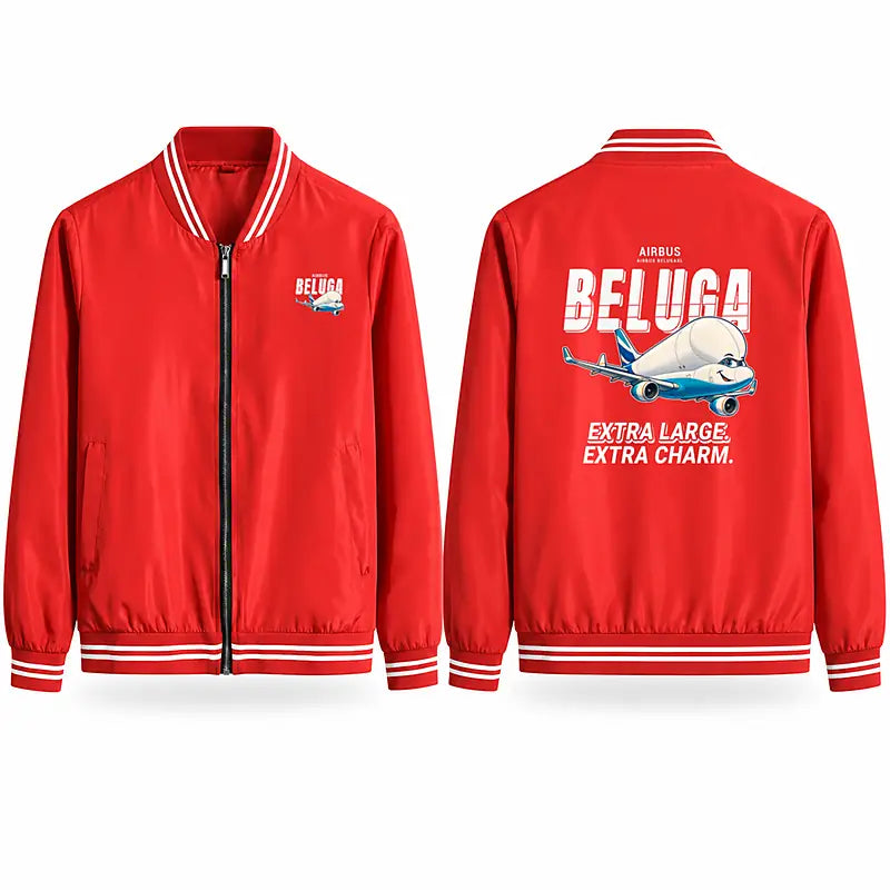 Airbus BelugaXL - A330-743L Stylish Jackets - Baseball Collar - Cartoon - Red